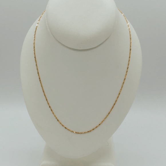 10K Gold Singapore Twist Chain Necklace Italy - Picture 7 of 10